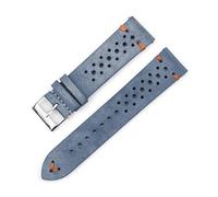 JUANZD Retro Strap Strap Oil Wax Watchstap18 mm de 20 mm 22 mm 24 mm Cow Cowhide Handm Watch Band Pulsera(Gray blue-orangewire,18mm)