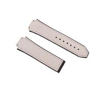 JUANZD Watch Accessories 25 * 19mm Crazy Horse Leather Nature Rubber Strap Lanyard Watch Band Compatible With Men's Watch Band Women's Strap(Creamy-white)