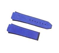 JUANZD Watch Accessories 25 * 19mm Crazy Horse Leather Nature Rubber Strap Lanyard Watch Band Compatible With Men's Watch Band Women's Strap(Blue)