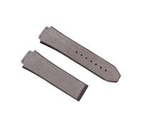 JUANZD Watch Accessories 25 * 19mm Crazy Horse Leather Nature Rubber Strap Lanyard Watch Band Compatible With Men's Watch Band Women's Strap(Grijs)
