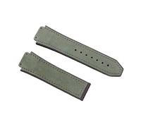 JUANZD Watch Accessories 25 * 19mm Crazy Horse Leather Nature Rubber Strap Lanyard Watch Band Compatible With Men's Watch Band Women's Strap(ArmyGreen)