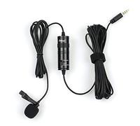 JUAREZ JRM1 Lavalier - Micrófono auxiliar de solapa con condensador omnidireccional para podcast | Grabación | DSLR | Cámara | Smartphone | PC con cable de audio TPE de 20 pies (blanco)