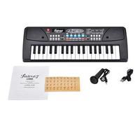 Juarez Piano de teclado junior de 37 teclas JJRK-430 con micrófono y USB, piano de música electrónica para niños con 8 tonos, 8 ritmos, sonidos de animales, grabación y reproducción, altavoz único
