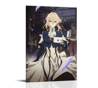 JUAWEYQOEA Violet Evergarden Anime2 - Póster decorativo en lienzo para pared, pósteres, arte vintage, decoración estética para habitaciones, 40 x 60 cm, estilo marco