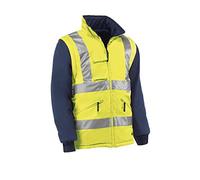 Juba Cazadora desmontable/reversible 100% pol, Oxford/PU bandas reflectantes 3M, Amarillo flúor/marino - SIZE: 3XL