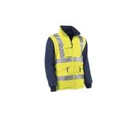 Juba Cazadora desmontable/reversible 100% pol, Oxford/PU bandas reflectantes 3M, Amarillo flúor/marino - SIZE: M