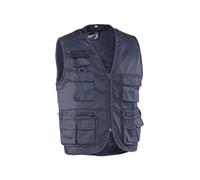 Juba Chaleco multibolsillos 80% poliéster/20% algodón, Forro interior 100% poliéster, Azul marino, S