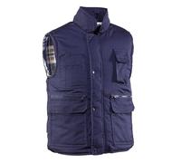 Juba Chaleco multibolsillos 80% poliéster/20% algodón, Forro interior polar, Azul marino, XXL
