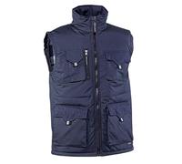 Juba Chaleco multibolsillos de poliéster pongee con PVC, Azul marino, M