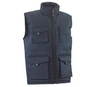 Juba Chaleco multibolsillos de poliéster pongee con PVC, Azul marino, S