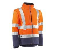 JUBA Chaqueta cortavientos 94% pol./6% elastano con bandas reflectantes 3M, Naranja flúor/marino - SIZE: XS