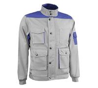 JUBA Chaqueta multibolsillos 65% poliéster/35% algodón de 240 g/m², Gris/azulina - SIZE: XXL