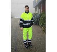 Juba Forro polar 100% poliéster de 280 g/m² con bandas reflectantes 3M, Amarillo flúor/marino - SIZE: M