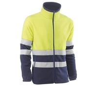 Juba Forro polar 100% poliéster de 280 g/m² con bandas reflectantes, Amarillo flúor/marino - SIZE: 3XL