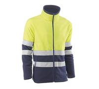 Juba Forro polar 100% poliéster de 280 g/m² con bandas reflectantes, Amarillo flúor/marino - SIZE: M