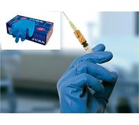 Juba G, emergencia técnica de nitrilo sin polvo extra largo, azul - SIZE: 10