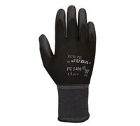 Juba - Guante nylon eco-pu con palma poliuretano negro talla 6