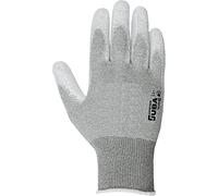 Jubappe Guante antiestático H141530 nailon y carbono sin costuras con PU en palma Talla 9