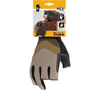 Jubappe Guante de trabajo táctil 3 dedos abiertos Piel sintética PVC palma Dorso elastano Talla 8