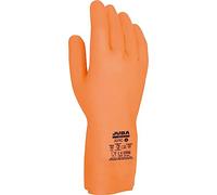 Juba Guante de trabajo sin soporte látex/neopreno flocado ligero Naranja Talla 6
