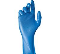 Juba "Grippaz" G, desechable nitrilo escamado sin polvo, azul - SIZE: 10