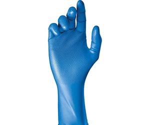 Juba "Grippaz" G, desechable nitrilo escamado sin polvo, azul - SIZE: 10