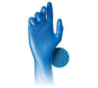 Juba "Grippaz" G, desechable nitrilo escamado sin polvo, azul - SIZE: 8
