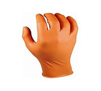 Juba – Guante desechable nitrilo Grippaz 580 – escamado sin polvo – naranja Talla 9