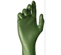 Juba "Grippaz" G, desechable nitrilo escamado sin polvo, verde - SIZE: 10