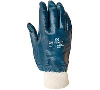 Juba - Guante de nitrilo sobre soporte de algodón /talla 9 /color azul.