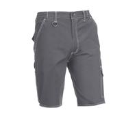 Juba Pantalón Corto Multibolsillos 68% algodón, 30% poliéster y 2% Elastano, 260 g/m², Gris, M