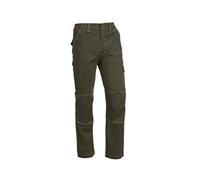 Juba Pantalón Flex Light Multibolsillos 57% algodón, 40% poliéster y 3% Elastano de 200 g/m², Verde, XL