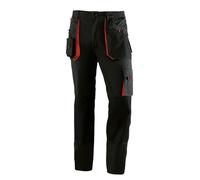 Juba Pantalón largo multibolsillos 65% poliéster/35% algodón, Negro con detalles naranjas, S