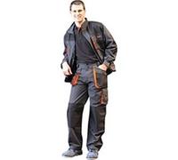 Juba Pantalón largo multibolsillos 65% poliéster/35% algodón, Negro con detalles naranjas, XL