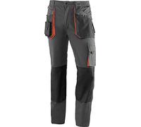 Juba Pantalón largo multibolsillos 65% poliéster/35% algodón, Negro con detalles naranjas, XXL