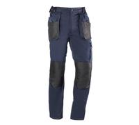 Juba Pantalón Multibolsillos 68% algodón, 30% poliéster y 2% Elastano, 260 g/m², Marino con Detalles Negros, S