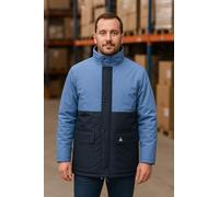 Juba Parka bicolor acolchada PU/poliamida y forro interior 100% polietileno, Azul celeste/azul marino - SIZE: M