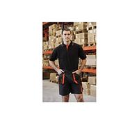 Juba Polo manga corta 100% algodón de 200 g/m², Negro con detalles naranjas - SIZE: M
