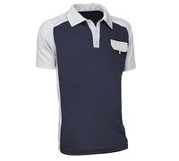 Juba Polo transpirable de m/c 100% pol, de 170 g/m², Bolsillo en el pecho, Marino/gris - SIZE: XXL