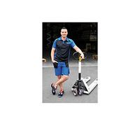 Juba Polo transpirable manga corta bolsillo pecho, 100% pol, de 170 g/m², Negro con detalles azulina - SIZE: M