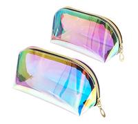 Jubaopen 2PCS Bolsa Cosméticos Bolsa de Cosméticos para Mujer Bolsa Maquillaje Bolso Holográfico Bolso Cosmético Holográfico Bolsa Cosmética Láser Grande Pequeño Semicírculo (22*8.5*11cm,18*7.5*9.5cm)
