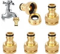 Jubaopen 5PCS Conector de Manguera 1/2 x 3/4 Adaptador de Manguera para Grifo Conectores de Latón para Manguera de Jardín Conector de Grifo Roscado para Lavadora de Tubos Flexibles (Aluminio)