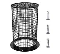 Jubaopen Jaula de Malla Lámpara Protector de Jaula de Lámpara Protector de Lámpara de Malla Pantalla Anti-Calor con Tornillos para Reptiles para Aves de Corral Reptiles Anfibios(11,5x15x9,5 cm, Negro)