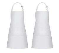 Jubatus - Delantal de cocina con 2 bolsillos, para mujer y hombre, con correa ajustable para el cuello y lazos extralargas, talla única