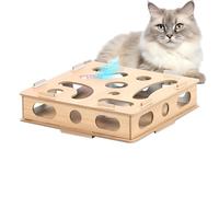 Jubekp Cat Puzzle Toys, Wooden Maze Box, Interactive Hunting Game, Scratcher Enrichment Activity, Stimulating Cats Accessory for Indoor, Kitten, Pet Playroom, Living Room, Home, 20/20/5 Inches