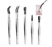 Jubepk Art Tweezers Tool, Precision Craft, Fine Tip Straight Tweezer, Jewelry Making Tools for Stickers, Scrapbooking, Lashes, Crafts, Model Building, Electronics, Nail, Beading, 7.48x2.76 Inches