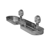 Jubepk Bandeja de baño, bandeja de ducha, 20,08 x 4,13 pulgadas, soporte para ropa de taza de succión, estante de almacenamiento versátil, bandejas de ducha para cocina y uso en la sala de estar