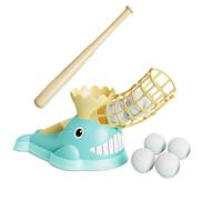Jubepk Baseball Pitching Game, Practice Toys Machine, 13.39x8.66x9.06 Inches, Sports Skill Trainer, Adjustable Batting Pitcher for Indoor Outdoor Training Fun, Blue and Pink
