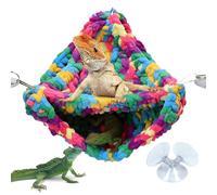 Jubepk Bearded Dragon Hammock, Reptile Hammock Bed, Terrarium Swing Bed, Double Layered Hammock, Reptile Terrarium Swing Bed, Double Layered Hammocks with Suction Cups and Hooks for Bearded Dragons
