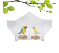 Jubepk Bird Feeders Viewing, Clear Acrylic Window Feeder Birds, Squirrel Proof Design with Secure Suction Mount, Pet Food Storage Supplies for Macaws, Sparrows, Finches, Parakeets
